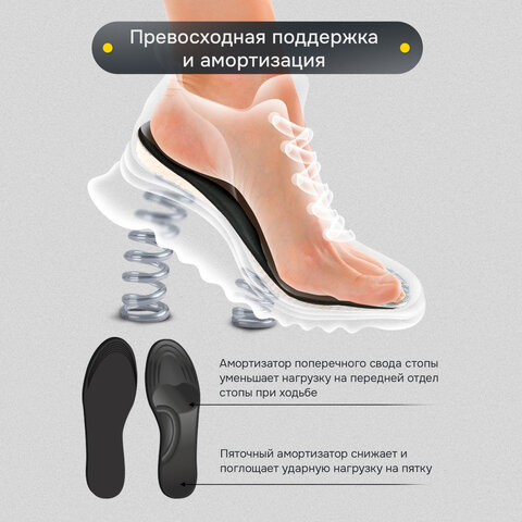Стельки для обуви с ЭФФЕКТОМ ПАМЯТИ, материал MEMORY FOAM, р. RU 34-39/EU 35-40,SHEGRA(ШЕГРА),700746