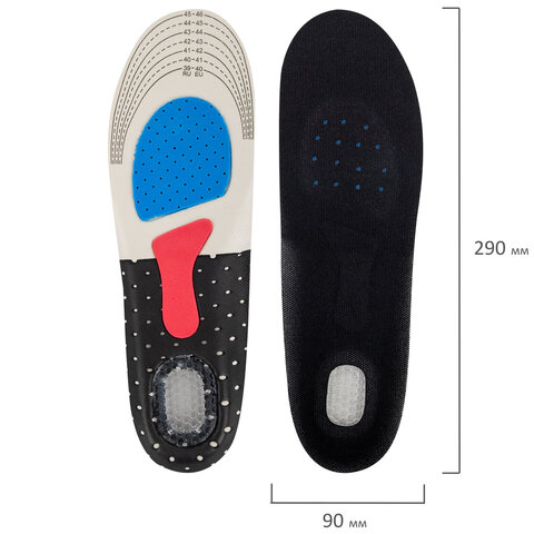 Стельки для обуви СПОРТИВНЫЕ, материал EVA SPORT, размер RU 39-45/EU 40-46, SHEGRA (ШЕГРА), 700747