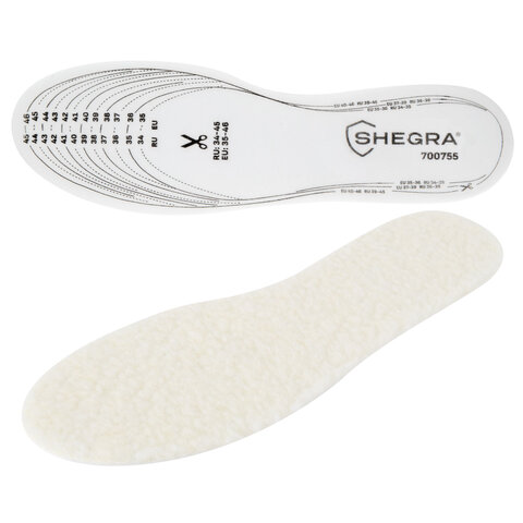 Стельки для обуви ЗИМНИЕ, УНИВЕРСАЛЬНЫЙ размер RU 34-45 / EU 35-46, SHEGRA (ШЕГРА), 700755