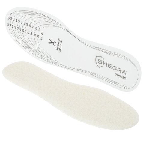 Стельки для обуви ЗИМНИЕ, УНИВЕРСАЛЬНЫЙ размер RU 34-45 / EU 35-46, SHEGRA (ШЕГРА), 700755