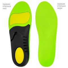 Стельки для кроссовок СПОРТИВНЫЕ КАРКАСНЫЕ, материал PU PRO SPORT, размер RU 38-39 / EU 39-40, с линиями выреза, SHEGRA (ШЕГРА), 700766