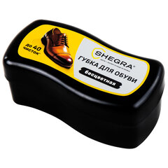 Губка-волна мини для обуви из гладкой кожи БЕСЦВЕТНАЯ, компактный размер, SHEGRA (ШЕГРА), 700775