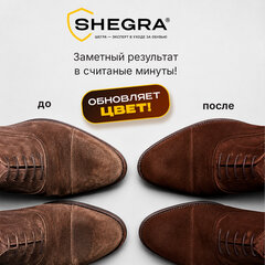 Краска для замши и нубука, 75 мл, губка, коричневая, SHEGRA (ШЕГРА), 700785