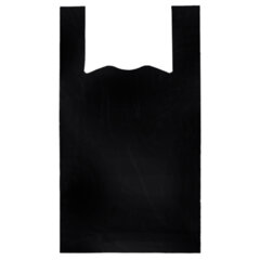 Пакет &laquo;майка&raquo; КОМПЛЕКТ 100 штук, 24+12&times;45 см, ПНД черный, 12 мкм, LAIMA, 700786