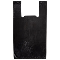 Пакет &laquo;майка&raquo; КОМПЛЕКТ 100 штук, 28+15&times;55, ПНД черный, 15 мкм, LAIMA, 700788