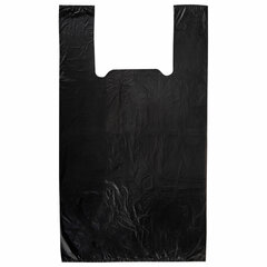 Пакет &laquo;майка&raquo; КОМПЛЕКТ 100 штук, 30+18&times;55, ПНД черный, 15 мкм, LAIMA, 700789