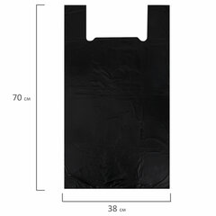 Пакет &laquo;майка&raquo; КОМПЛЕКТ 100 штук, 38+20&times;70, ПНД черный, 18 мкм, LAIMA, 700790