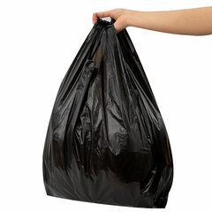 Пакет &laquo;майка&raquo; КОМПЛЕКТ 100 штук, 38+20&times;70, ПНД черный, 18 мкм, LAIMA, 700790