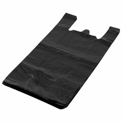 Пакет &laquo;майка&raquo; КОМПЛЕКТ 100 штук, 38+20&times;70, ПНД черный, 18 мкм, LAIMA, 700790