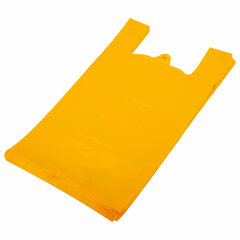 Пакет &laquo;майка&raquo; КОМПЛЕКТ 100 штук, 38+20&times;70, ПНД желтый, 25 мкм, LAIMA, 700791