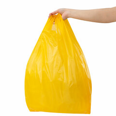 Пакет &laquo;майка&raquo; КОМПЛЕКТ 100 штук, 38+20&times;70, ПНД желтый, 25 мкм, LAIMA, 700791