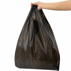 Пакет &laquo;майка&raquo; КОМПЛЕКТ 50 штук, 40+18&times;70, ПНД черный 25 мкм, LAIMA, 700792