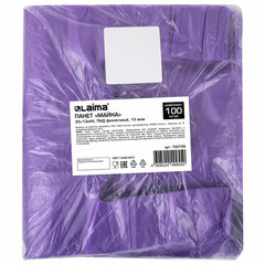 Пакет &laquo;майка&raquo; КОМПЛЕКТ 100 штук, 25+13&times;44, ПНД фиолетовый, 13 мкм, LAIMA, 700795