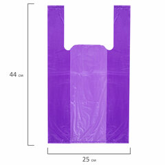 Пакет &laquo;майка&raquo; КОМПЛЕКТ 100 штук, 25+13&times;44, ПНД фиолетовый, 13 мкм, LAIMA, 700795