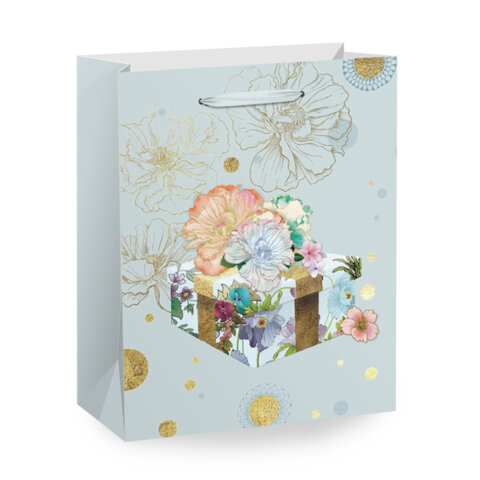 Пакет подарочный (1 штука) 18х10х23 см (M), "Kraft For Woman", ассорти, глиттер, фольга, ЗОЛОТАЯ СКАЗКА, 700805 - фото 4