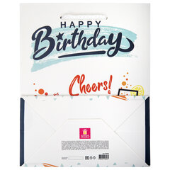 Пакет подарочный (1 штука) 18&times;10&times;23 см (M), &laquo;Happy Birthday&raquo;, ассорти, глиттер, фольга, ЗОЛОТАЯ СКАЗКА, 700806