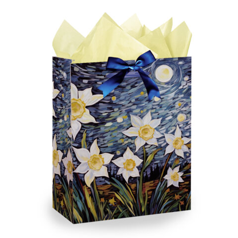 Пакет подарочный (1 штука) 18х10х23 см (M), "3D Flowers", ассорти, с тишью, ЗОЛОТАЯ СКАЗКА, 700809 - фото 4