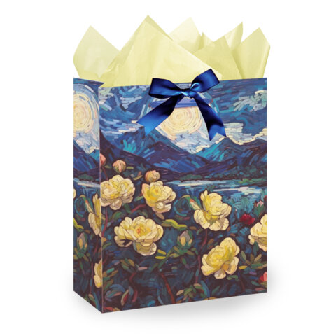 Пакет подарочный (1 штука) 18х10х23 см (M), "3D Flowers", ассорти, с тишью, ЗОЛОТАЯ СКАЗКА, 700809 - фото 2