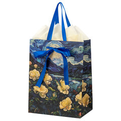 Пакет подарочный (1 штука) 18&times;10&times;23 см (M), &laquo;3D Flowers&raquo;, ассорти, с тишью, ЗОЛОТАЯ СКАЗКА, 700809