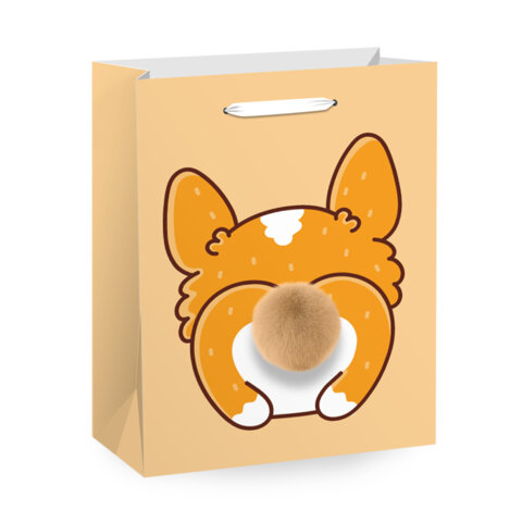 Пакет подарочный (1 штука) 18х10х23 см (M), "Fluffy Tail", ассорти, пушистый хвостик, ЗОЛОТАЯ СКАЗКА, 700810 - фото 3