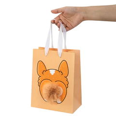 Пакет подарочный (1 штука) 18&times;10&times;23 см (M), &laquo;Fluffy Tail&raquo;, ассорти, пушистый хвостик, ЗОЛОТАЯ СКАЗКА, 700810