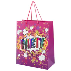 Пакет подарочный (1 штука) 26&times;13&times;32 см (L), &laquo;Party Collection&raquo;, ассорти, глиттер, фольга, ЗОЛОТАЯ СКАЗКА, 700817
