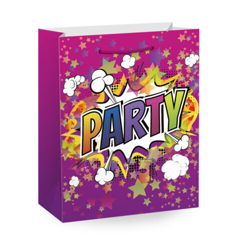 Пакет подарочный (1 штука) 26х13х32 см (L), "Party Collection", ассорти, глиттер, фольга, ЗОЛОТАЯ СКАЗКА, 700817 - фото 4