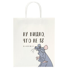Пакет подарочный (1 штука) 26&times;13&times;32 см (L) &laquo;Woman Funny Notes&raquo;, ассорти, крафт, ЗОЛОТАЯ СКАЗКА, 700822