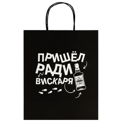 Пакет подарочный (1 штука) 26&times;13&times;32 см (L) &laquo;Man Funny Notes&raquo;, ассорти, крафт, ЗОЛОТАЯ СКАЗКА, 700823