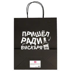 Пакет подарочный (1 штука) 26&times;13&times;32 см (L) &laquo;Man Funny Notes&raquo;, ассорти, крафт, ЗОЛОТАЯ СКАЗКА, 700823