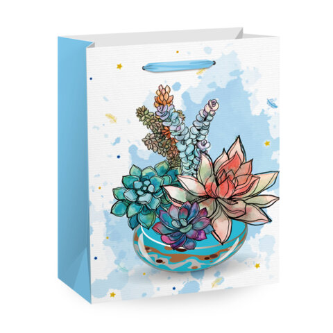 Пакет подарочный (1 штука) 33х13х45 см (XL), "Flower Mix", ассорти, глиттер, фольга, ЗОЛОТАЯ СКАЗКА, 700825 - фото 3