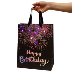 Пакет подарочный (1 штука) 26&times;13&times;32 см (L), &laquo;LED Bag&raquo;, черный, ЗОЛОТАЯ СКАЗКА, 700836