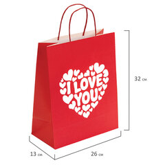 Пакет подарочный (1 штука) 26&times;13&times;32 см (L) &laquo;Love Kraft&raquo;, крафт, ЗОЛОТАЯ СКАЗКА, 700843