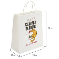 Пакет подарочный (1 штука) 26&times;13&times;32 см (L) &laquo;Повод налакаться&raquo;, крафт, ЗОЛОТАЯ СКАЗКА, 700846