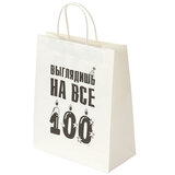 Пакет подарочный (1 штука) 26х13х32 см (L) "Выглядишь на все 100", крафт, ЗОЛОТАЯ СКАЗКА, 700847