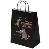 Пакет подарочный (1 штука) 26х13х32 см (L) "Подружке", крафт, ЗОЛОТАЯ СКАЗКА, 700853