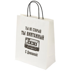 Пакет подарочный (1 штука) 26&times;13&times;32 см (L) &laquo;Винтажный&raquo;, крафт, ЗОЛОТАЯ СКАЗКА, 700854