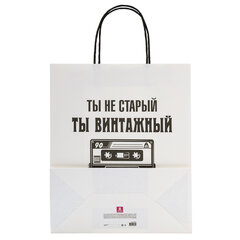 Пакет подарочный (1 штука) 26&times;13&times;32 см (L) &laquo;Винтажный&raquo;, крафт, ЗОЛОТАЯ СКАЗКА, 700854