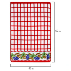 Салфетка из МИКРОФИБРЫ универсальная, 40&times;60 см, красная клетка, орнамент, 240 г/<wbr/>м<sup>2</sup>, BOOMHOUSE (БУМХАУС), 700880