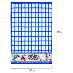 Салфетка из МИКРОФИБРЫ универсальная, 40&times;60 см, синяя клетка, орнамент, 240 г/<wbr/>м<sup>2</sup>, BOOMHOUSE (БУМХАУС), 700881