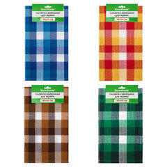 Салфетка вафельная универсальная, ХЛОПОК, 40х64 см, цветная клетка, ассорти, BOOMHOUSE (БУМХАУС), 700883