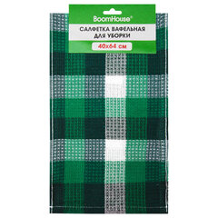 Салфетка вафельная универсальная, ХЛОПОК, 40&times;64 см, цветная клетка, ассорти, BOOMHOUSE (БУМХАУС), 700883