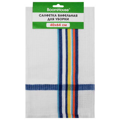 Салфетка вафельная универсальная, ХЛОПОК, 40&times;64 см, цветная полоска, ассорти, BOOMHOUSE (БУМХАУС), 700884
