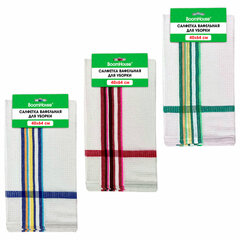 Салфетка вафельная универсальная, ХЛОПОК, 40х64 см, цветная полоска, ассорти, BOOMHOUSE (БУМХАУС), 700884