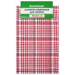 Салфетка вафельная универсальная, ХЛОПОК, 40&times;64 см, мелкая клетка, ассорти, BOOMHOUSE (БУМХАУС), 700885