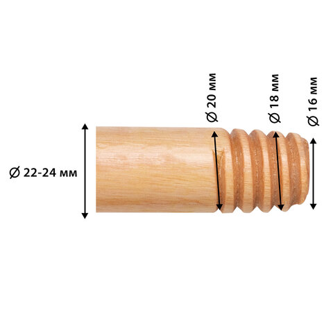 Черенок рукоятка 120см еврорезьба, дерево + лак (ЭВКАЛИПТ), d=2,2см, BOOMHOUSE, 700890