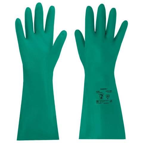 Перчатки нитриловые КЩС ULTRA STRONG химически устойчивые, р.8-8,5 M (средний), RABBITEX, 700911