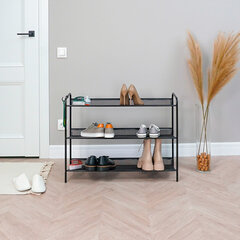 Полка для обуви &laquo;Женева-33&raquo;, 865&times;270&times;600 мм, 3 полки, металл, чёрная