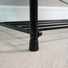 Банкетка для обуви &laquo;Альфа-23СЯ&raquo;, 650&times;300&times;480 мм, 2 полки, ящик, металл/<wbr/>кожзам, черный/<wbr/>коричневый