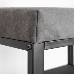 Банкетка для обуви &laquo;Торонто-23S&raquo;, 670&times;300&times;490 мм, 2 полки, металл/<wbr/>ткань, черная/<wbr/>серая